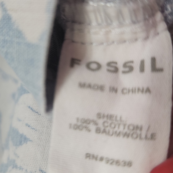 Fossil Light Denim Floral Elastic Waist Skirt Sz Medium - Picture 6 of 7